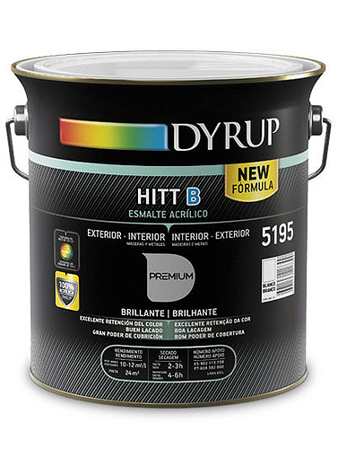 DYRUP HITT B ESMALTE AL AGUA BRILLAN AMARILLO MEDIO 750ML$$