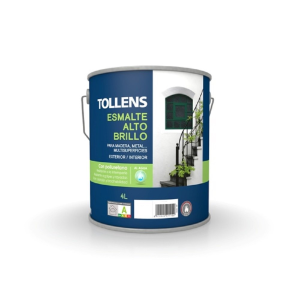TOLLENS ESMALTE AL AGUA ALTO BRILLO NEGRO 4L