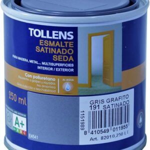 TOLLENS ESMALTE SATINADO SEDA GRIS GRAFITO 250ML