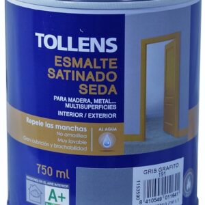 TOLLENS ESMALTE SATINADO SEDA GRIS GRAFITO 750ML