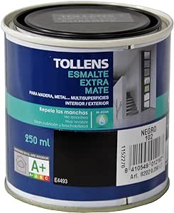 TOLLENS ESMALTE EXTRA MATE NEGRO 250ML